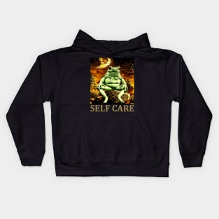 Self Care Frog Kids Hoodie